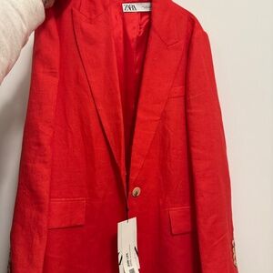 Zara 100% Linen Blazer NWT